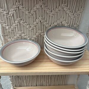 Vintage Pfaltzgraff Aura Pink stoneware cereal bowls (Set of 6)